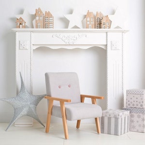 Small light grey armchair for children image 2