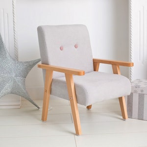 Small light grey armchair for children image 3