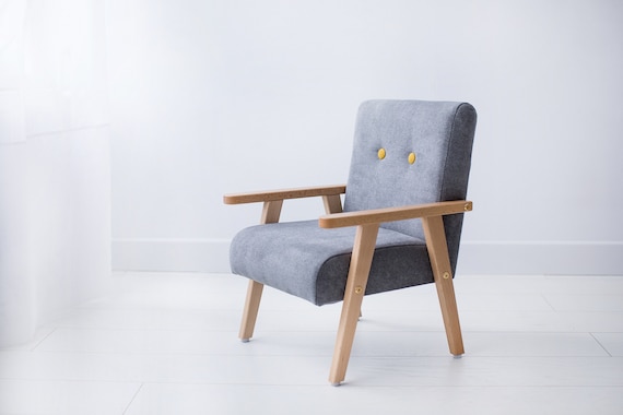 childrens grey armchair