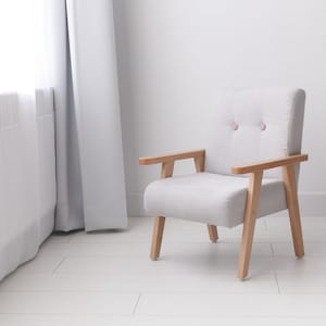 Small light grey armchair for children image 1