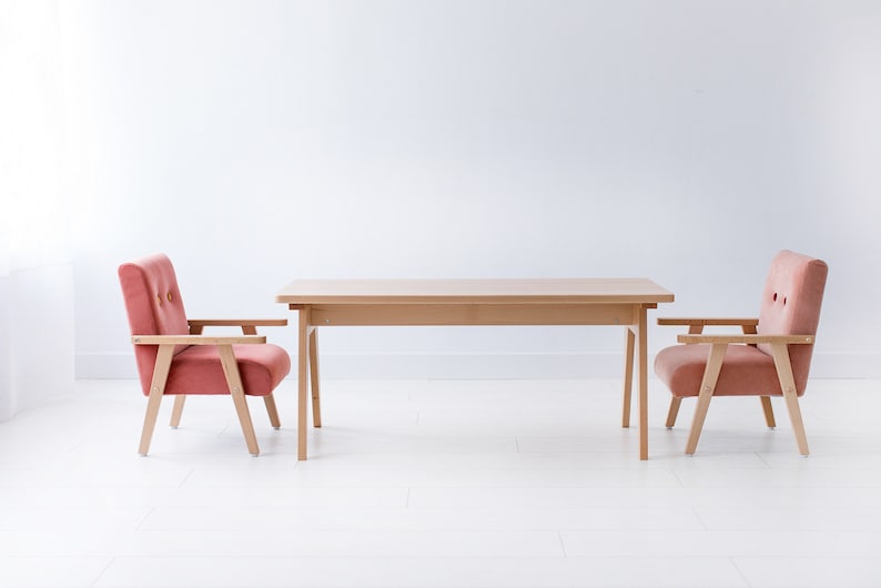 Table longue en bois TAP pour deux enfants, un bureau pour une chambre d'enfant image 7