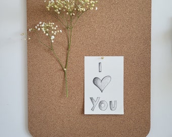 Natuurlijk kurken prikbord, wandbord, keukenplannerbord zonder lijst