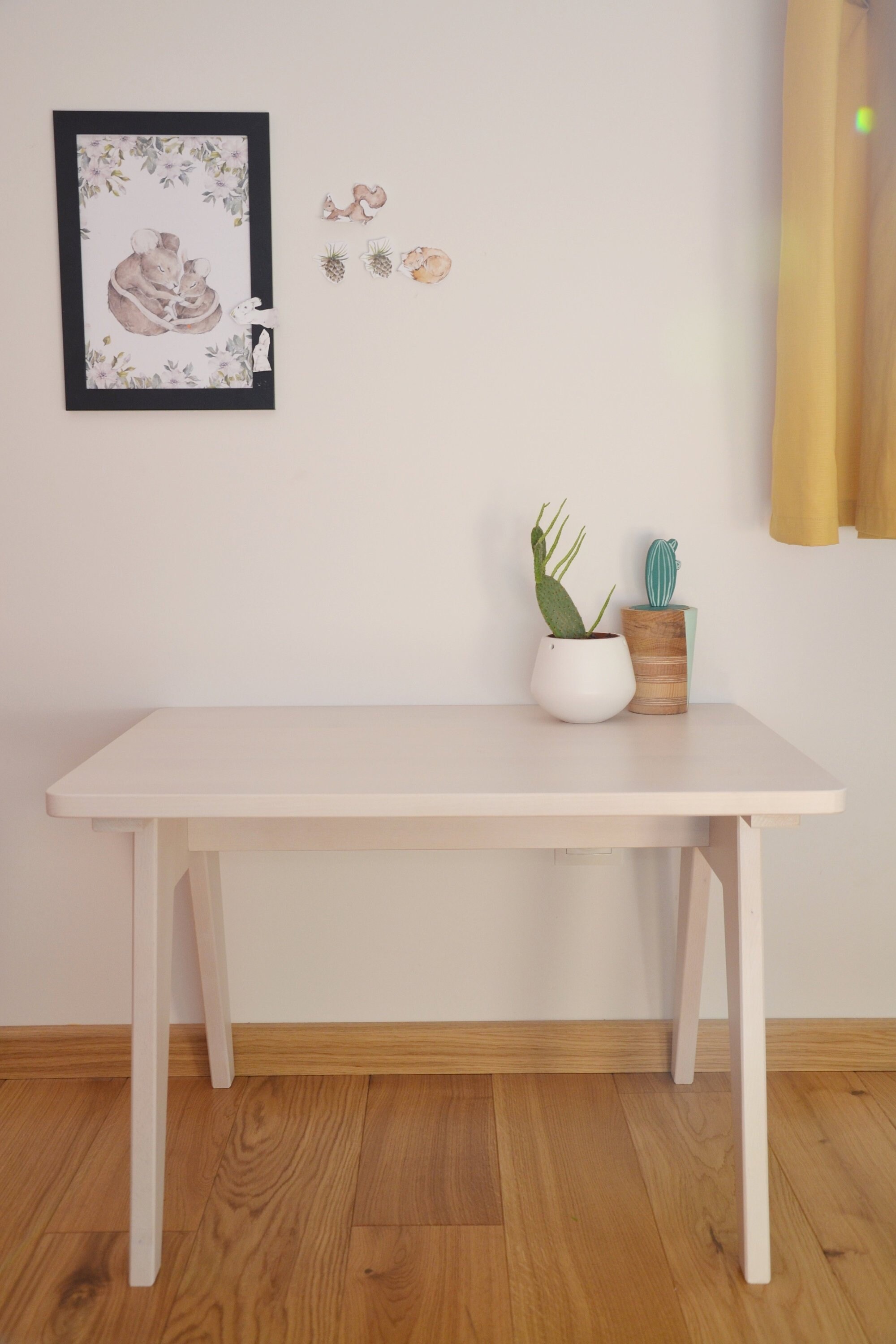 Small Kids Wooden Table White, Children's Activity Table, Kids ...