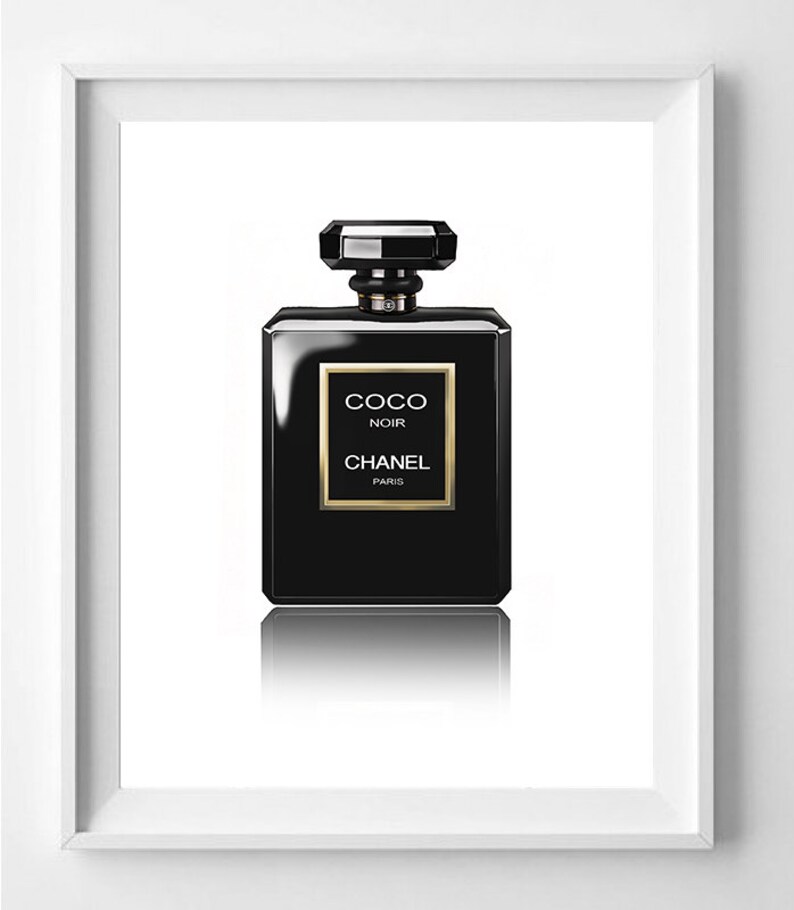 Affiche Poster Parfum Chanel Numero 5 Noir Decoration Etsy
