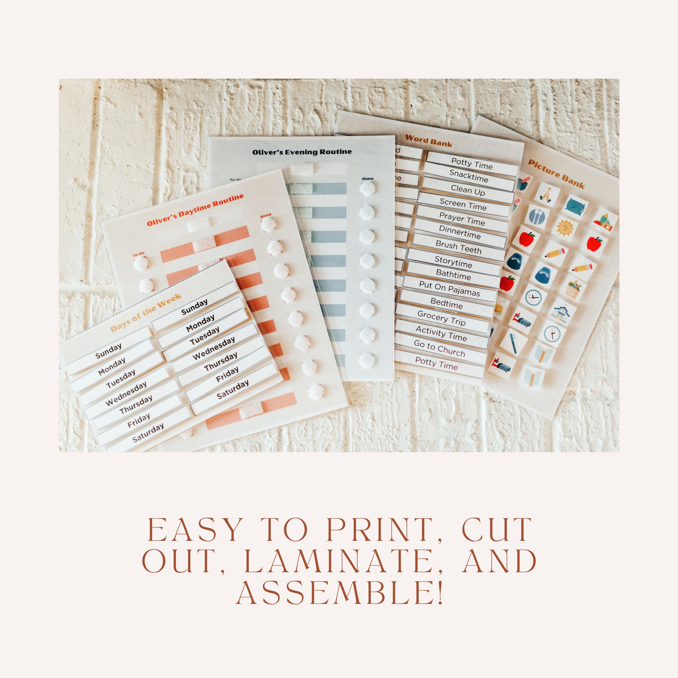 Customizable Daily Routine Visual Templates Editable Picture Schedule for Toddlers, Customizable Daily Routine ...