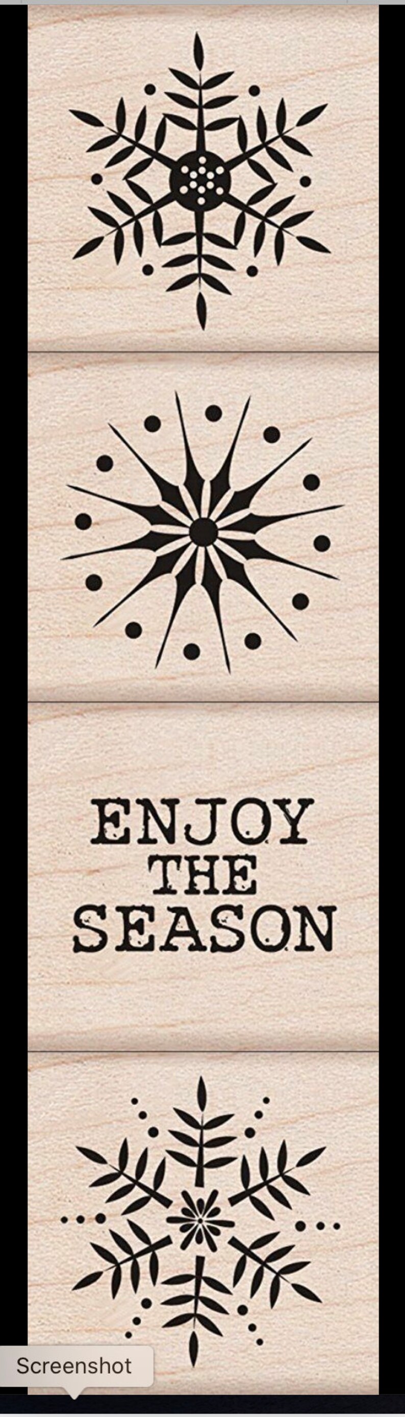 Item LP209 ENJOY THE SEASON 4 Pc Woodblock Rubber Stamps by Hero Arts