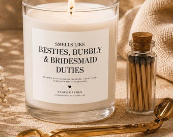 Bridesmaid Gift Set, Bridesmaid Candle Gift, Maid of Honor Gift, Bridal Party Gift, Best Friend Gift, Bridesmaid Proposal Gift