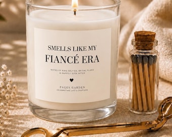 Engagement Gift for Her, Smells Like My Fiance Era Candle Gift Set, Bride to Be Gift, Bridal Shower, Newly Engaged Gift