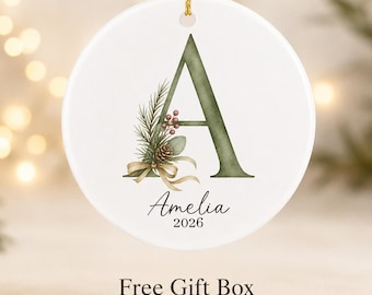 Personalized Letter Name Ornaments, Family Ornament, Custom Initial Ornament, Christmas gift, Family Keepsake, Monogram Ornament