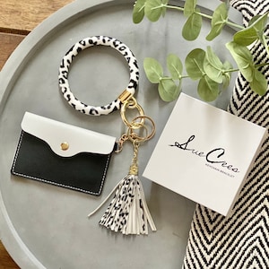 Brazalete, Cartera del titular de la tarjeta de identificación, Cartera del llavero, Pulsera de la billetera del llavero del anillo de llavero combinado, Pulsera de pulsera del llavero del pulsera del brazalete de cuero vegano