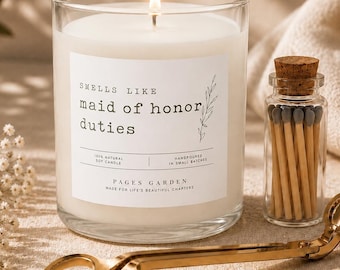 Maid of Honor Candle Gift Set, Maid of Honor Proposal Gift, Bridal Party Keepsake, Wedding Gift for Her