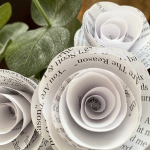 Custom Song Lyrics Paper Flowers, Wedding Vows, Paper Anniversary, First Anniversary, Gift for Her, Paper Roses, Song Gifts, Valentines Day image 9