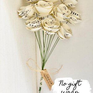 Piano Teacher Gift First Dance Song Personalized Gift Wedding Song Paper Anniversary Music Lover Piano Recital Custom Sheet Music Paper Rose image 6