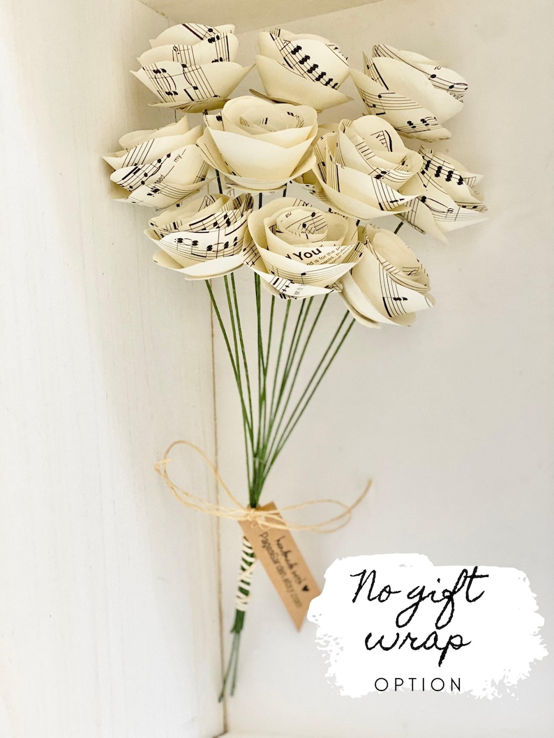 Piano Teacher Gift First Dance Song Personalized Gift Wedding Song Paper Anniversary Music Lover Piano Recital Custom Sheet Music Paper Rose image 6