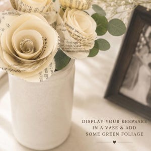 Paper Anniversary Gift First Dance Song Lyric Rose Bouquet Keepsake Personalized 1st Wedding Vow Flowers Romantic Gifts For Her or Him image 6