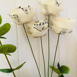 Piano Teacher Gift First Dance Song Personalized Gift Wedding Song Paper Anniversary Music Lover Piano Recital Custom Sheet Music Paper Rose image 9