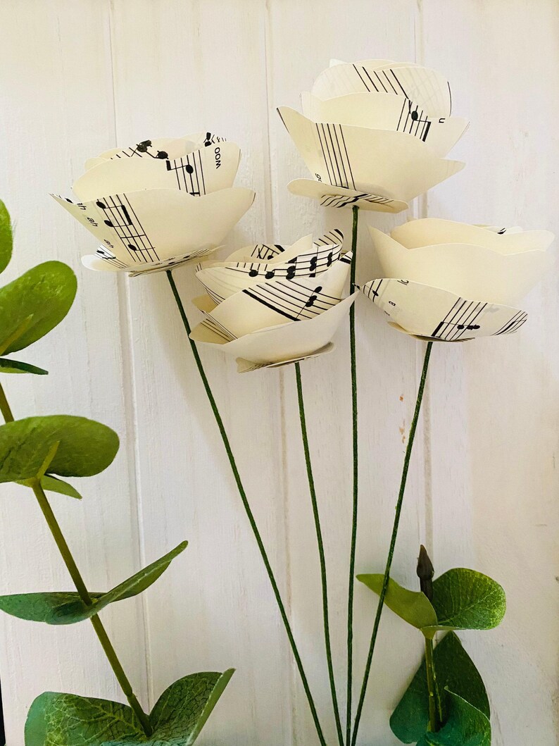 Piano Teacher Gift First Dance Song Personalized Gift Wedding Song Paper Anniversary Music Lover Piano Recital Custom Sheet Music Paper Rose image 9