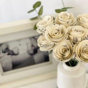 Piano Teacher Gift First Dance Song Personalized Gift Wedding Song Paper Anniversary Music Lover Piano Recital Custom Sheet Music Paper Rose image 8
