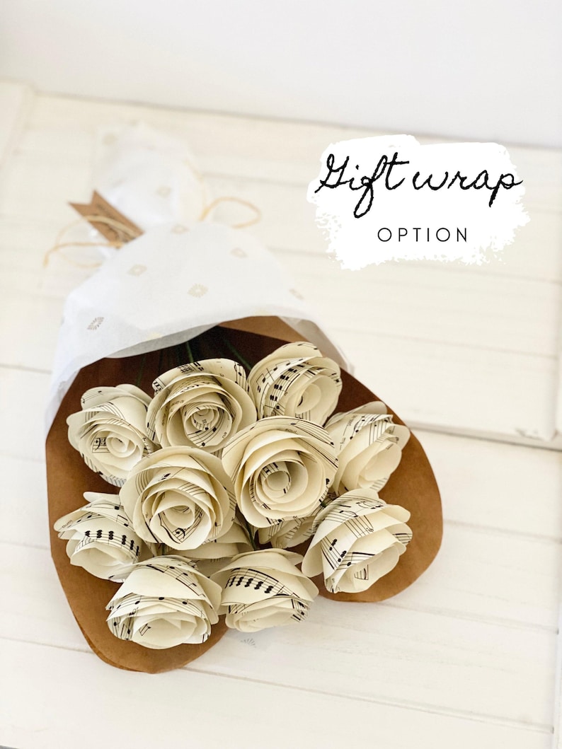 Piano Teacher Gift First Dance Song Personalized Gift Wedding Song Paper Anniversary Music Lover Piano Recital Custom Sheet Music Paper Rose image 7
