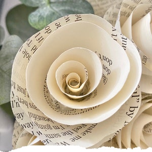 Custom Song Lyrics Paper Flowers, Wedding Vows, Paper Anniversary, First Anniversary, Gift for Her, Paper Roses, Song Gifts, Valentines Day image 4