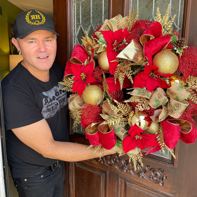 Traditional Colors Christmas Wreath / Christmas Wreath One of A Kind by