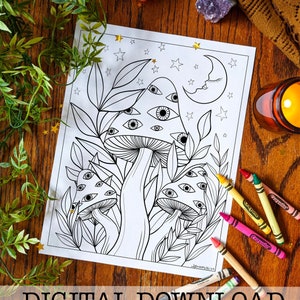 Digital Download Coloring Page | Instant Download | Digital Download | All Ages Coloring Page | Original Art | Weird Coloring Page | Weird