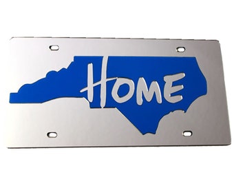 License Plate North Caroline State Home Mirrored Acrylic car Tag