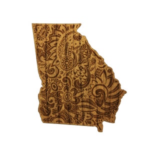 Real Wood Sticker Georgia Flower
