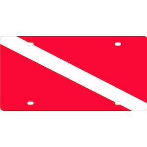 License Plate Dive Flag Mirrored Acrylic Car Tag