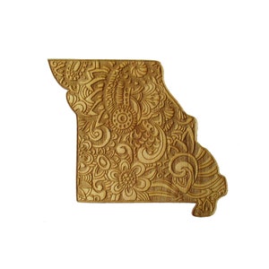 Echte Holz Aufkleber Missouri Blumen