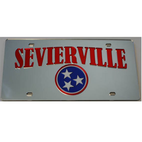 License Plate Tennessee Tri Star Sevierville Mirrored Acrylic Etsy