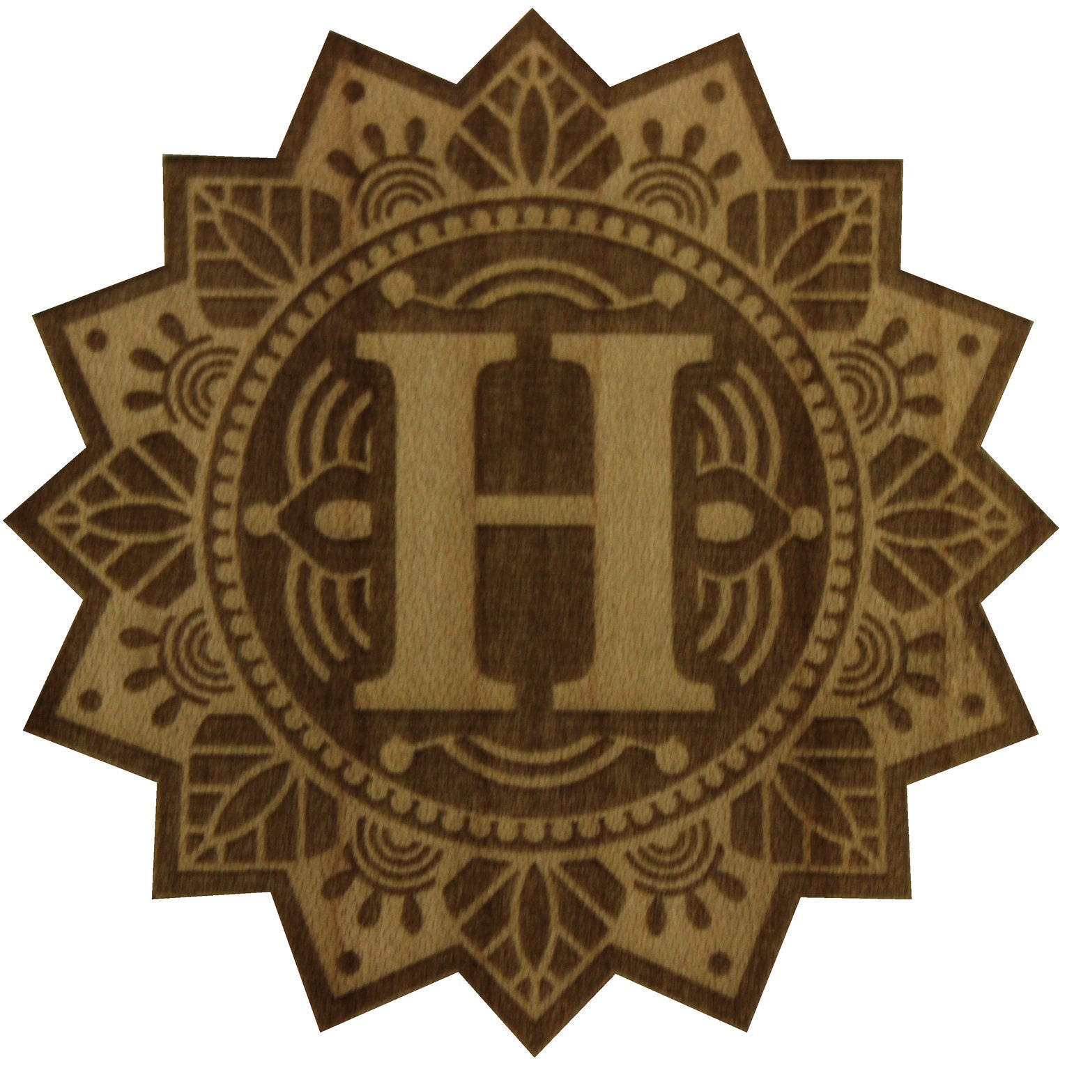 letter h real wood sticker