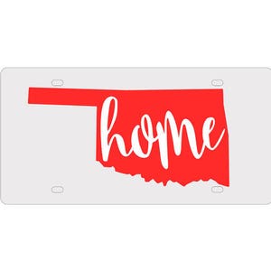 License Plate Oklahoma State Home Mirrored Acrylic Car Tag
