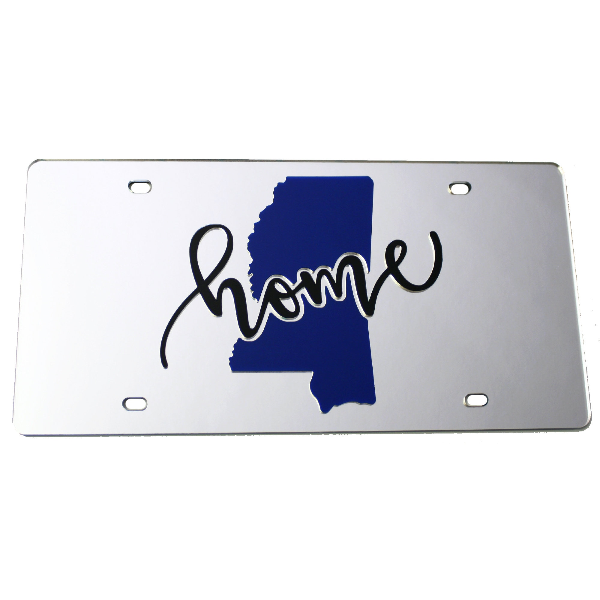 License Plate Mississippi Home Acrylic Mirrored Car Tag Etsy