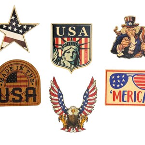Patriottische houten sticker pack