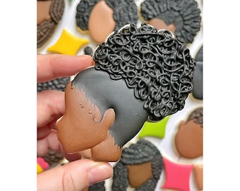 Afro Puff /Black Girl Cookie Cutter |Afro Hair| Curly Afro| Black Afro| Melanin| Black Hair |