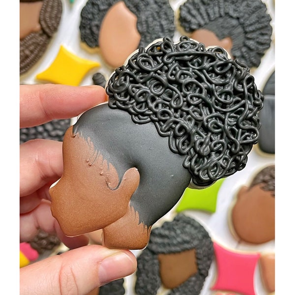 Afro Puff /Black Girl Cookie Cutter |Afro Hair| Curly Afro| Black Afro| Melanin| Black Hair |