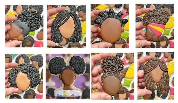 Black Beauty Hairstyle Bundle 8 Cookie Cutter and Fondant Cutter and Clay Cutter
