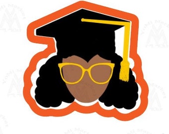 Natural Hair Graduation Cap Cookie Cutter | Fondant Cutter | Clay Cutter | Hair Style | Graduation Cap