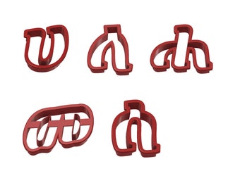 Set of 5 Fidel Cookie Cutters | Amharic | Ge'ez letters | Tigrinya| Ethiopia | Eritrea