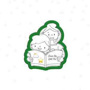 Mom Reading to Child Cookie Cutter and Fondant Cutter and Clay Cutter