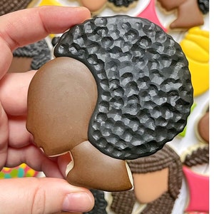 Black Afro Woman Cookie Cutter | Afro Girl | Natural Hair | Afro Puff