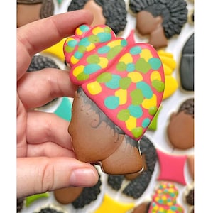 Africa head wrap cookie cutter|  Black Girl Magic Cutters| black hairstyles cookie