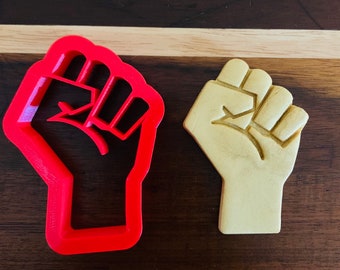 Raised Fist Cookie Cutter with Fingers Impressions