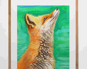 Red Fox Art Print: Signed Fine Art Paper