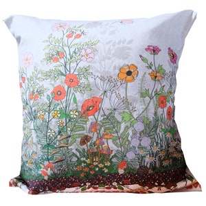 FUNDA DE COJÍN Funda de almohada decorativa con diseño de flores silvestres, bonita y colorida funda de cojín decorativa para regalo de inauguración de la casa, decoración de la sala de estar