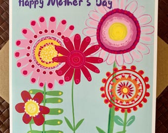Alles Gute zum Muttertag Karte: Florales Design, Bunte Grußkarte