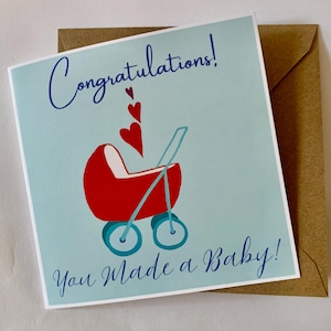 Carte de célébration de l'arrivée de bébé avec le slogan « Félicitations ! Vous avez fait un bébé !
