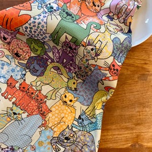 Tea towel Cat themed cotton  Kitchen Towel  for Cat Lovers