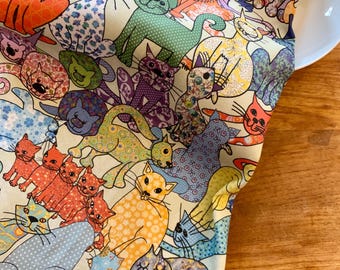 Cat Tea Towel: Hand-Drawn Cotton Kitchen Towel